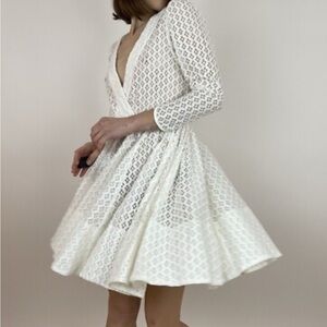 MAJE Ralina Mini Guipure Elegant White Lace Dress Size 2 NWT